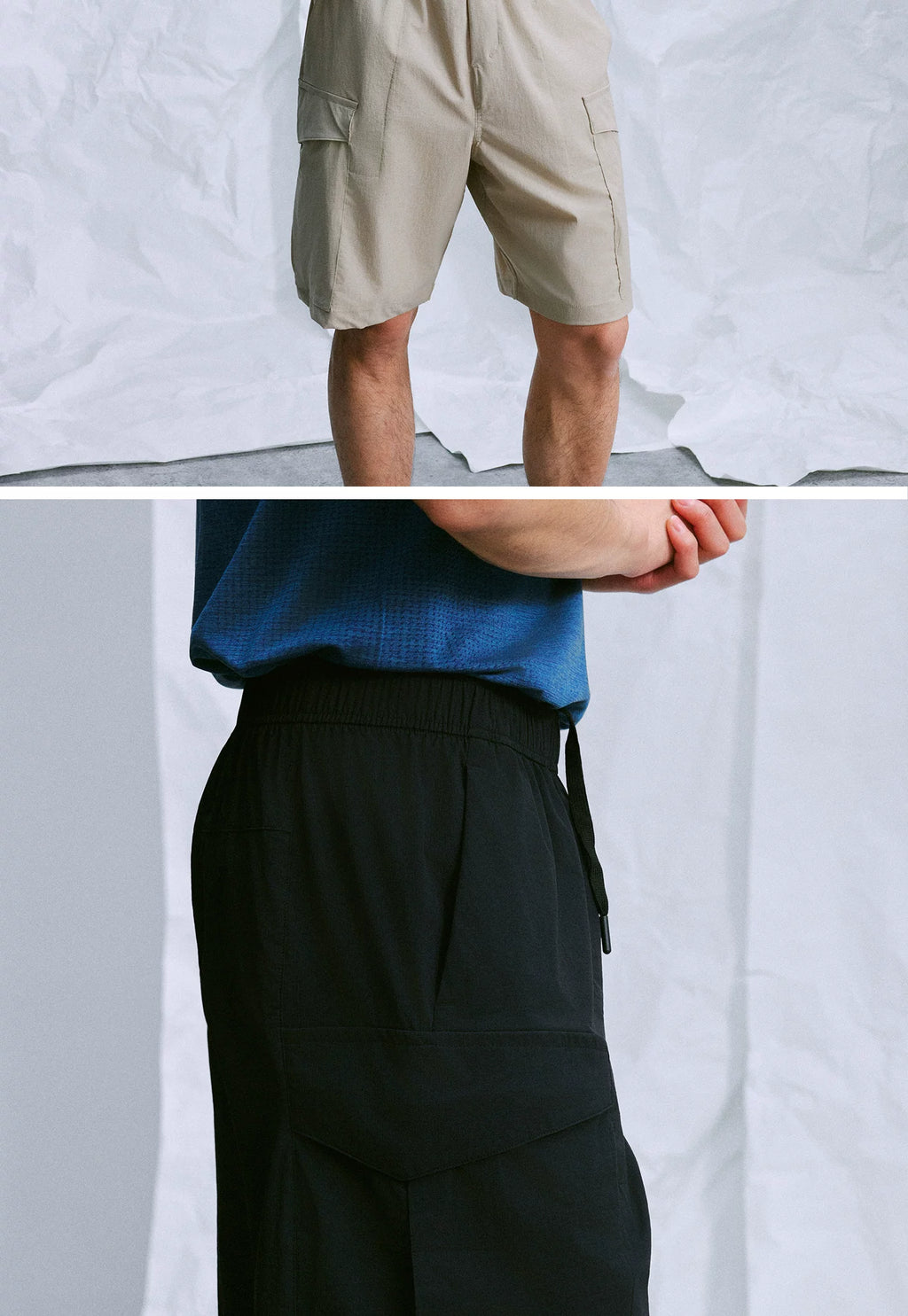 NO LOGO Lightweight and Breathable Multi-pocket Shorts
