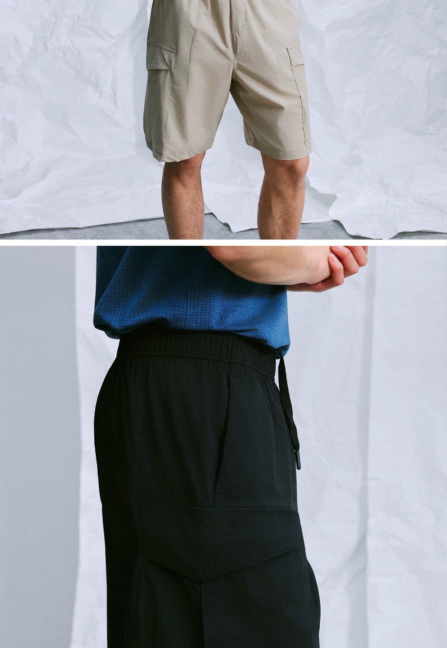 NO LOGO Lightweight and Breathable Multi-pocket Shorts