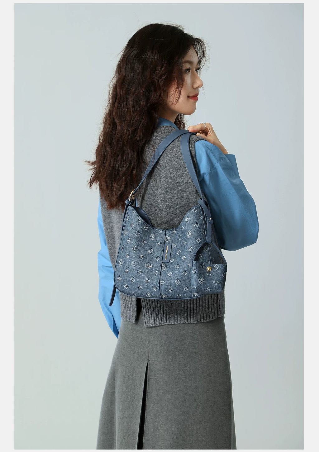 Masha Lanti Denim Large Capacity Underarm Bag