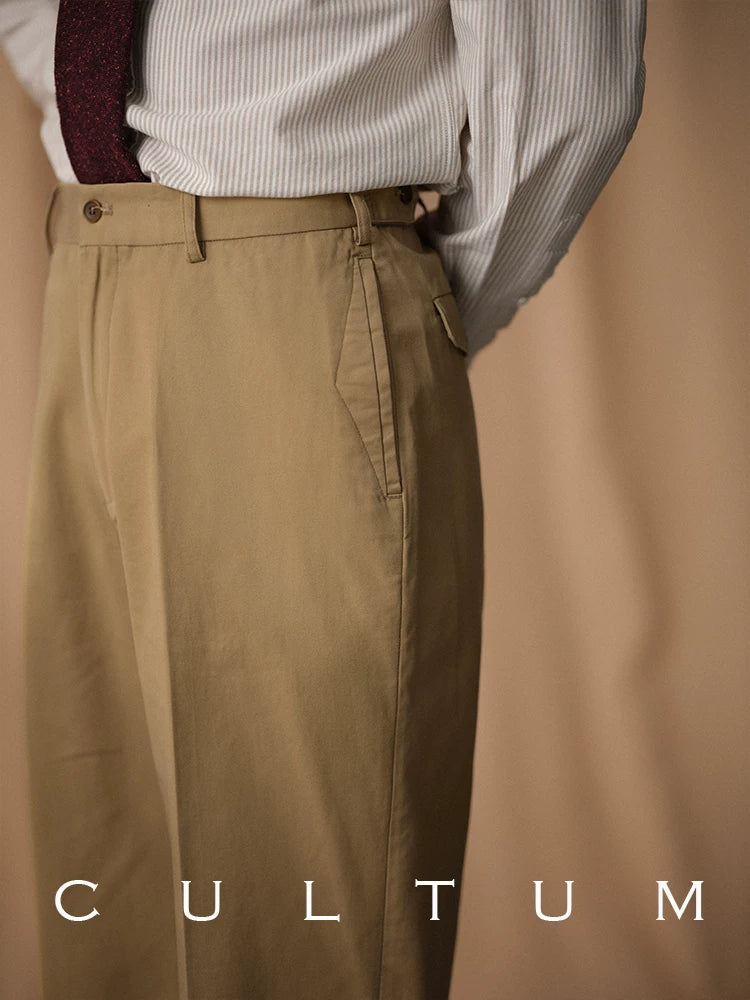 CULTUM High-waisted Pleated Casual Light Trousers