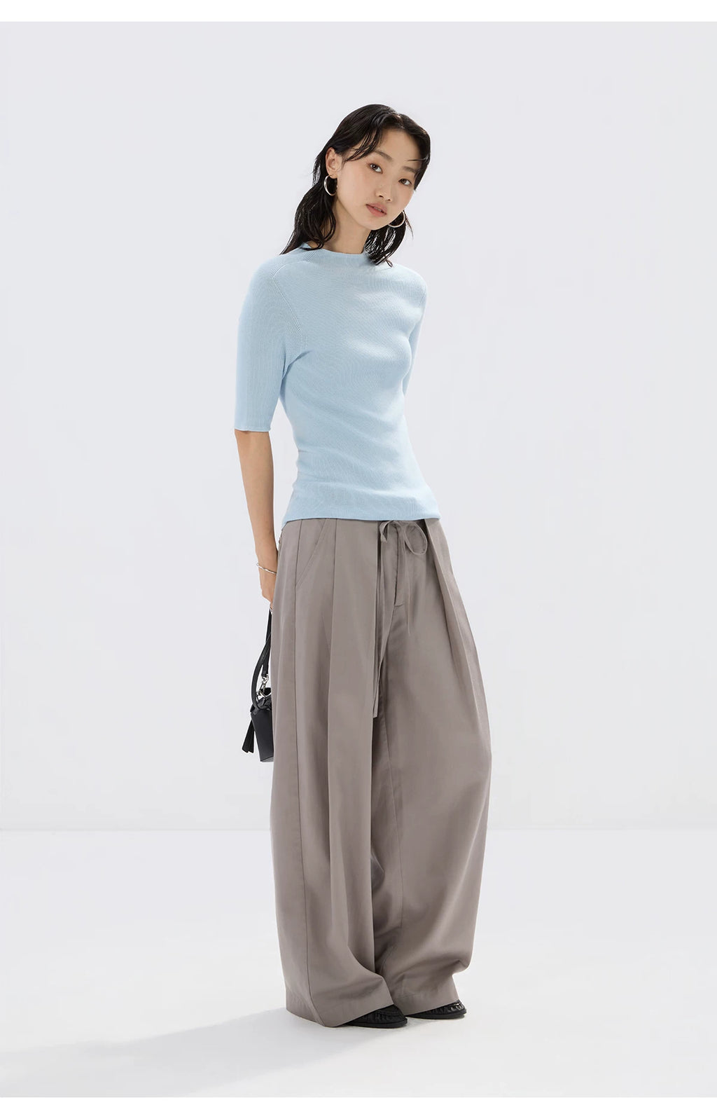 Sameuoo Small Turtleneck Knitted Versatile Tee