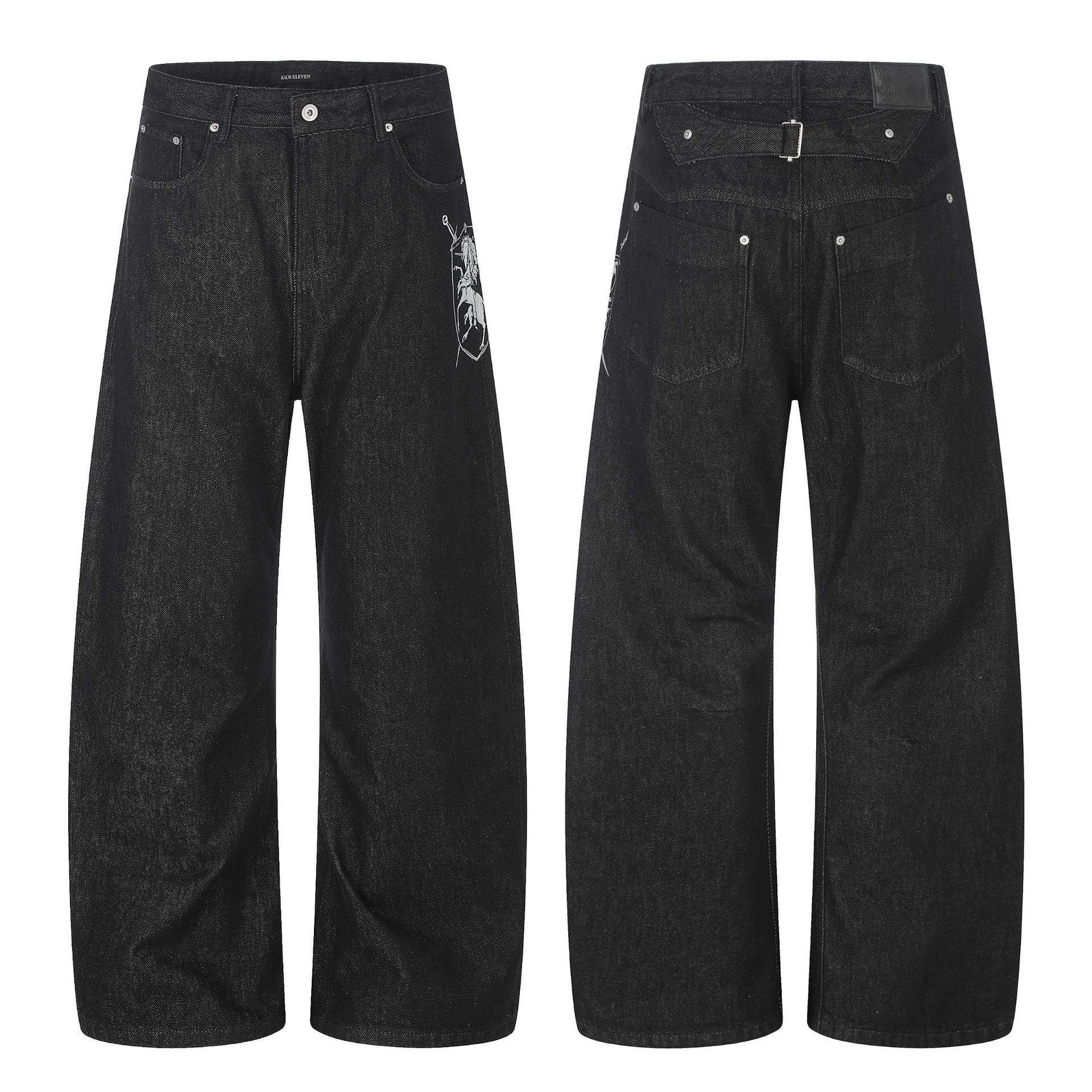 11KN Loose Versatile Straight Wide Leg Pants