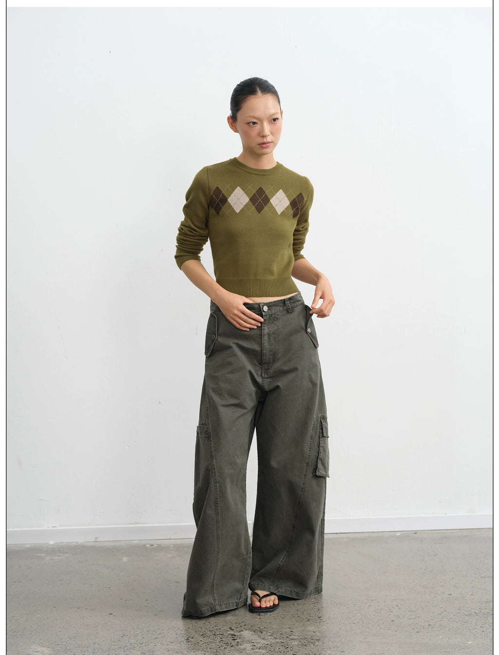 LINY LIBERTY Vintage Diamond-knit Sweater