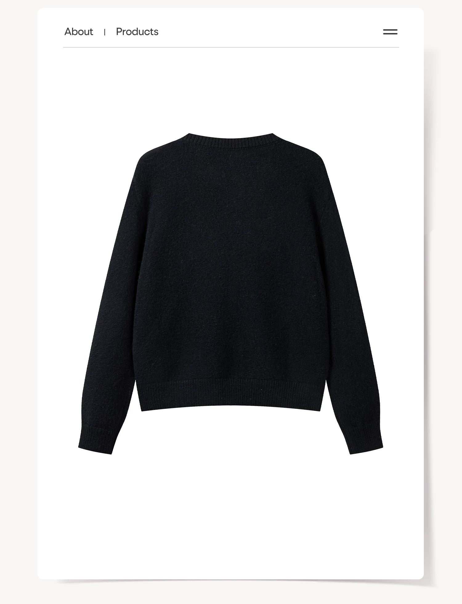 Cantonstory Horn Buckle Crew Neck Rabbit Knitted Cardigan Sweater