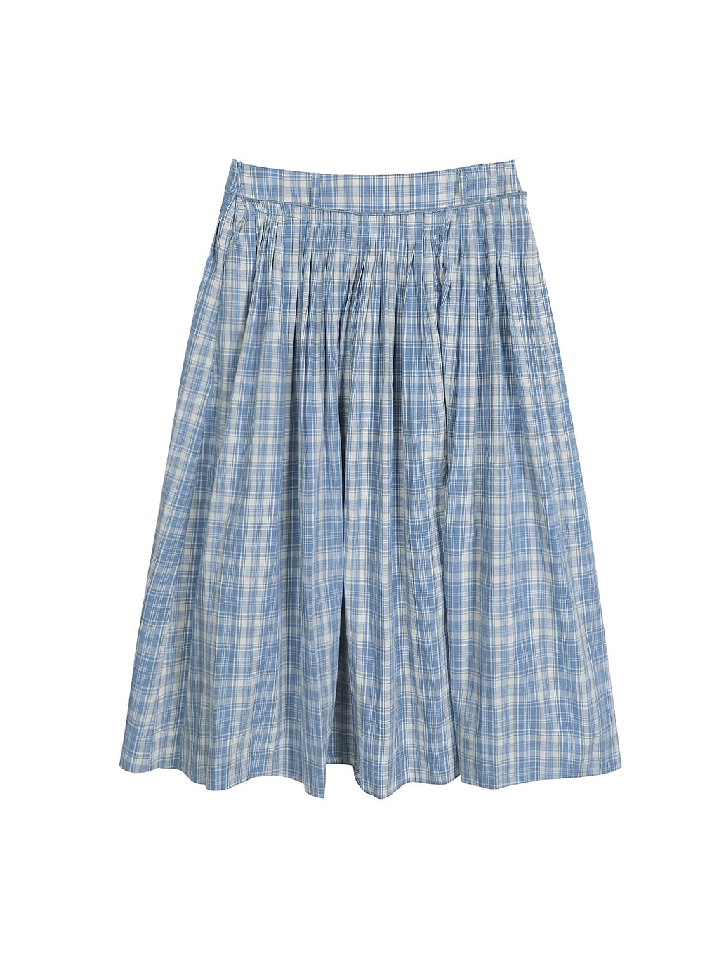 XUJING High Waist Drape Plaid Skirt