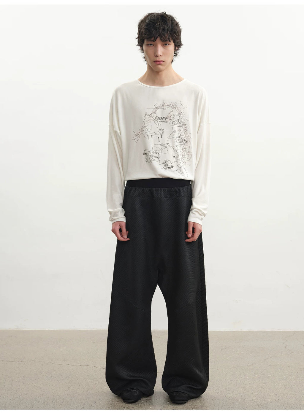 JCAESAR Piano Music Print Long Sleeve