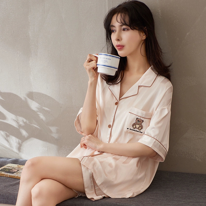 Urban Butterfly Ice Silk High-end Cute Loungewear Set