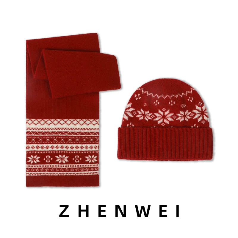 ZHENWEI Pure Wool Fair Island Knitted Small Scarf Scarf