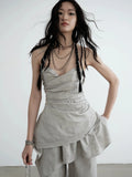 JNYLON Pleated Tube Top
