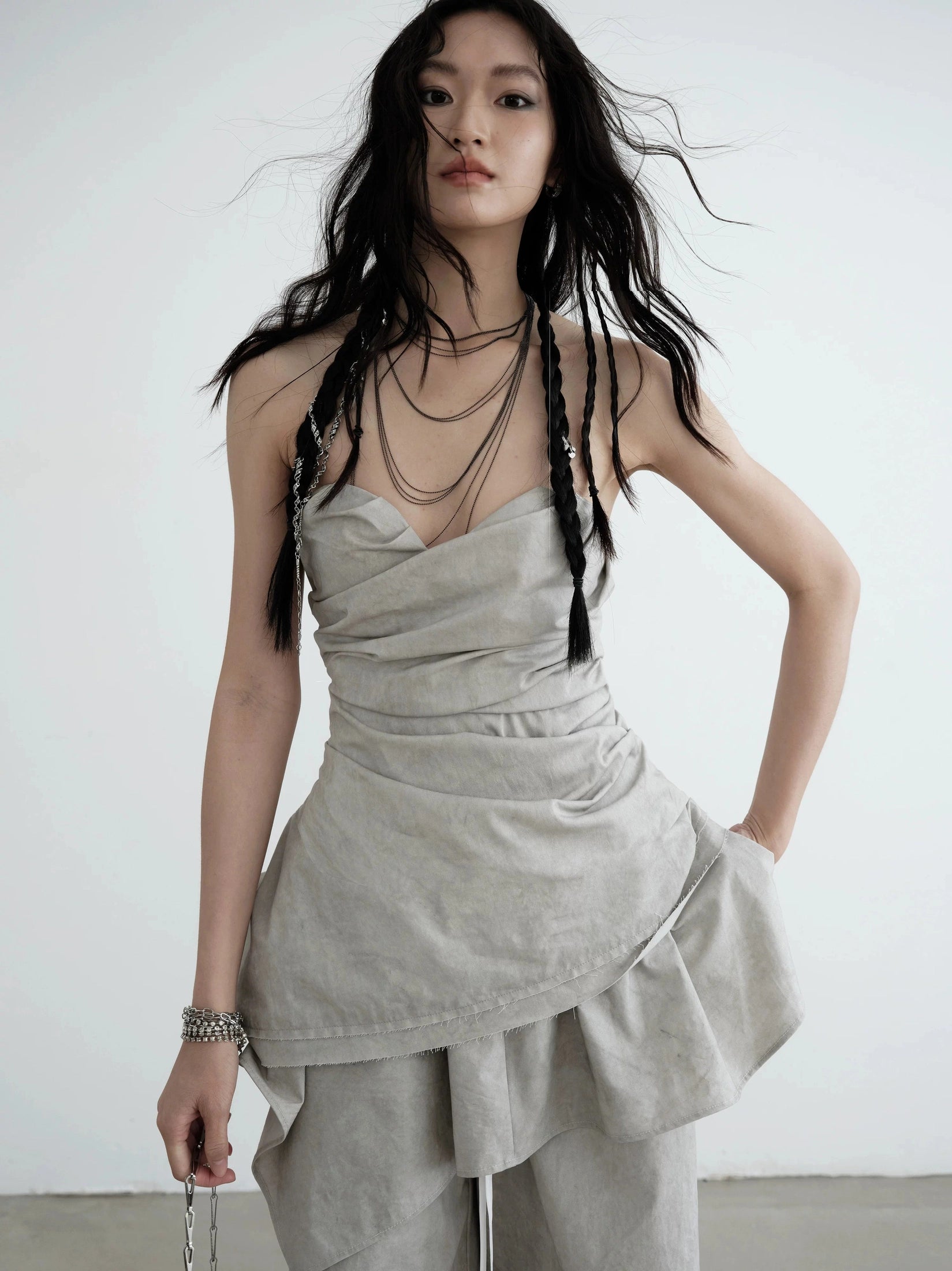 JNYLON Pleated Tube Top