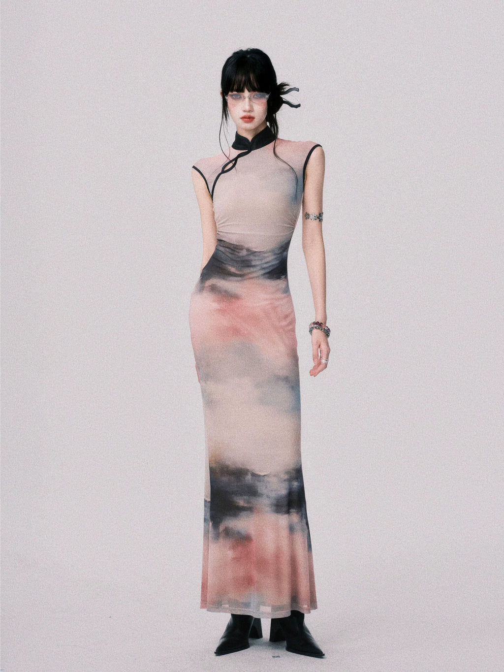 LULUSWINGS Ink Painting Stretch Cheongsam Dress