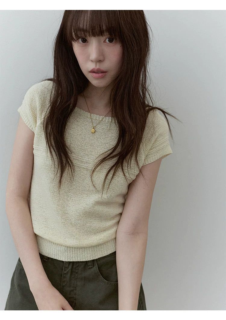 VOOE Hollow Breathable Knitted Casual Tee