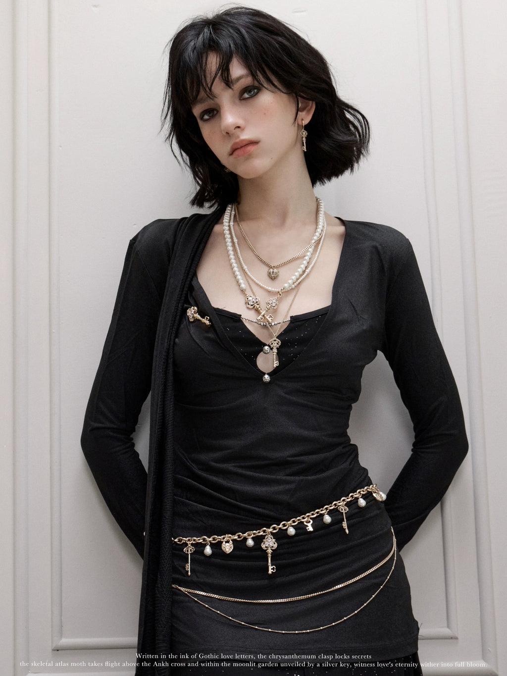 SUMIYAKI Vintage Multi-layer Pearl Waist Chain