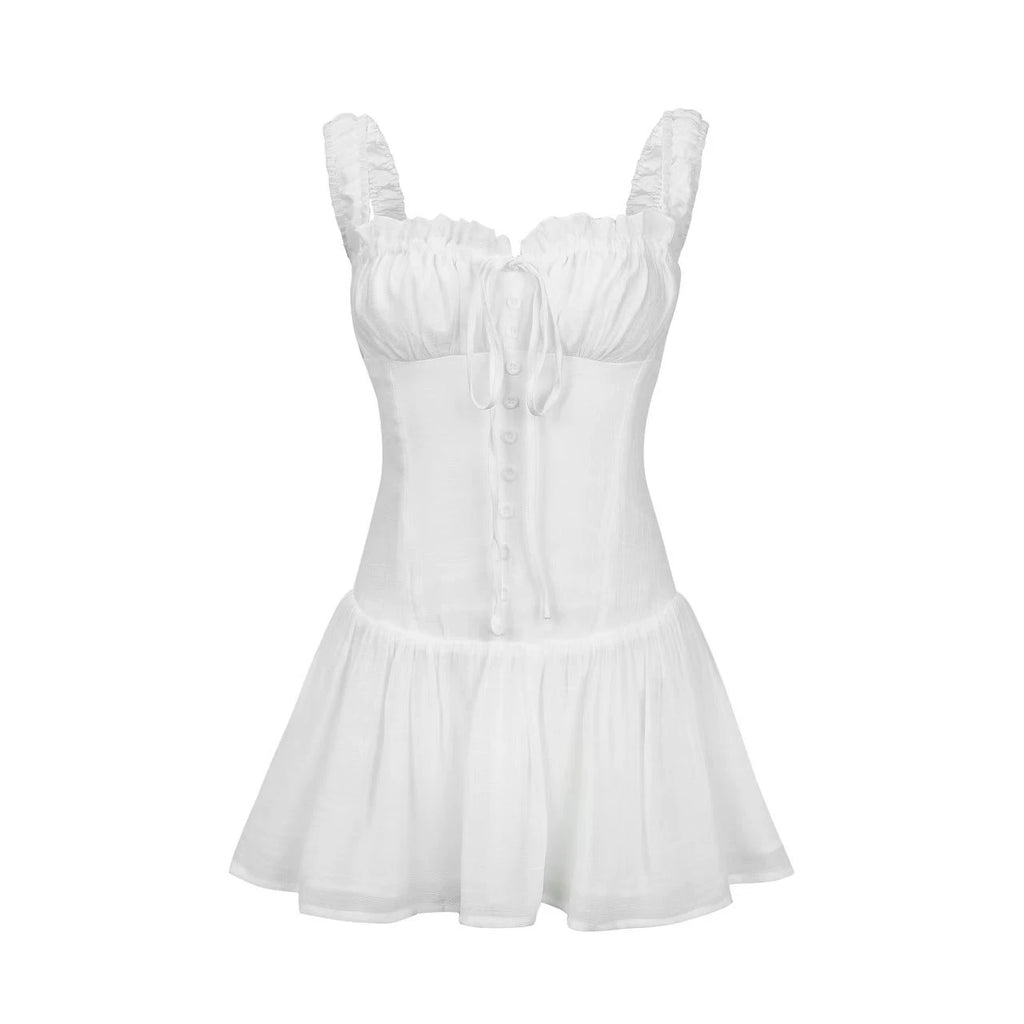 Veryrareme Tencel Square Neck Cinched Waist Sundress
