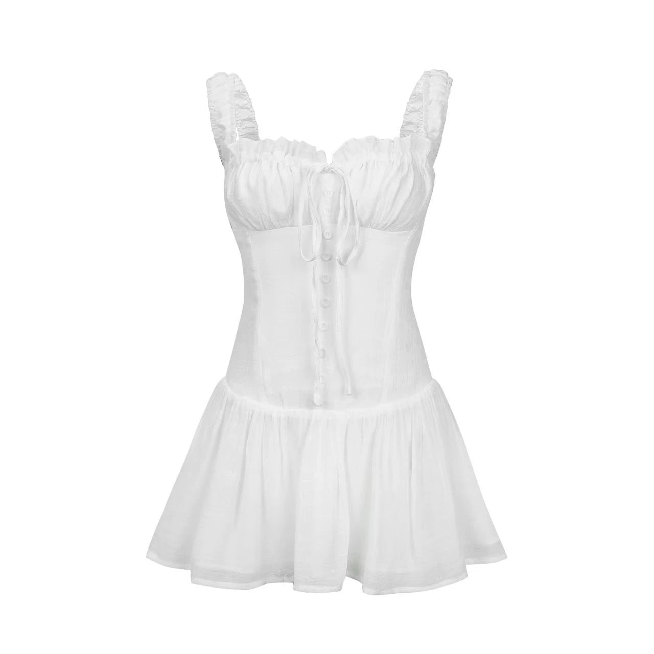 Veryrareme Tencel Square Neck Cinched Waist Sundress