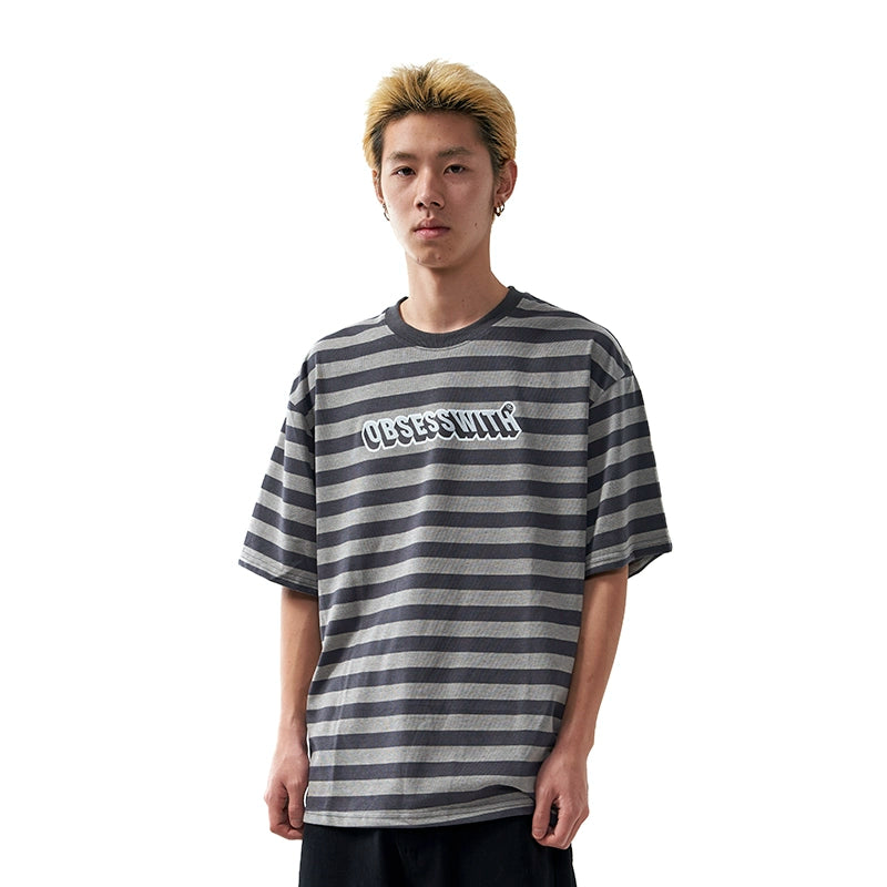 OBSESSWITH Striped Short Sleeve Tee