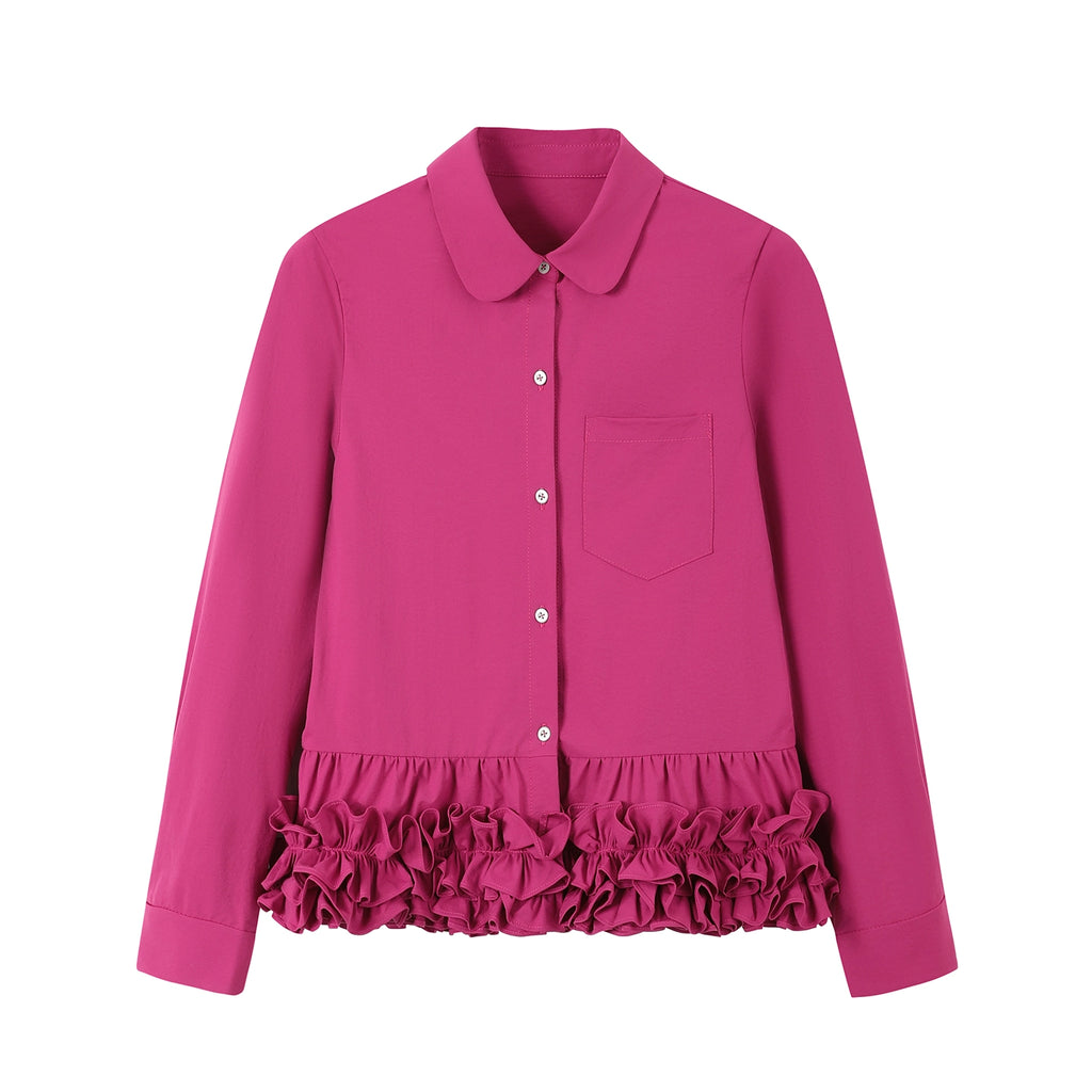 SASSY MOODY Lotus Leaf Edge Bottom Bud Long-sleeved Shirt