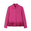 SASSY MOODY Lotus Leaf Edge Bottom Bud Long-sleeved Shirt