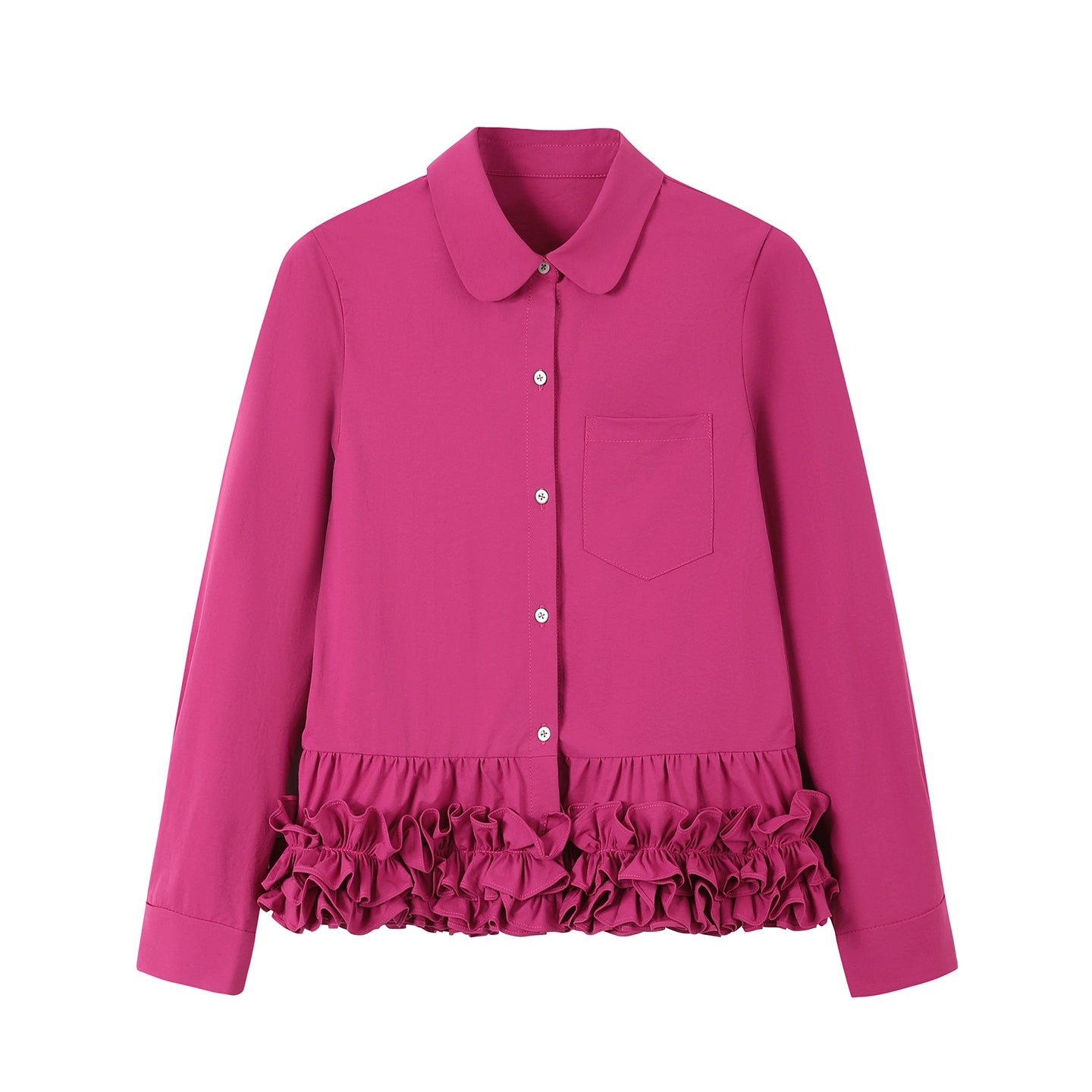 SASSY MOODY Lotus Leaf Edge Bottom Bud Long-sleeved Shirt