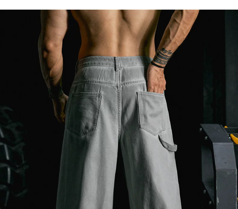 MuscleDog Loose Casual Sports Straight Wide Leg Pants