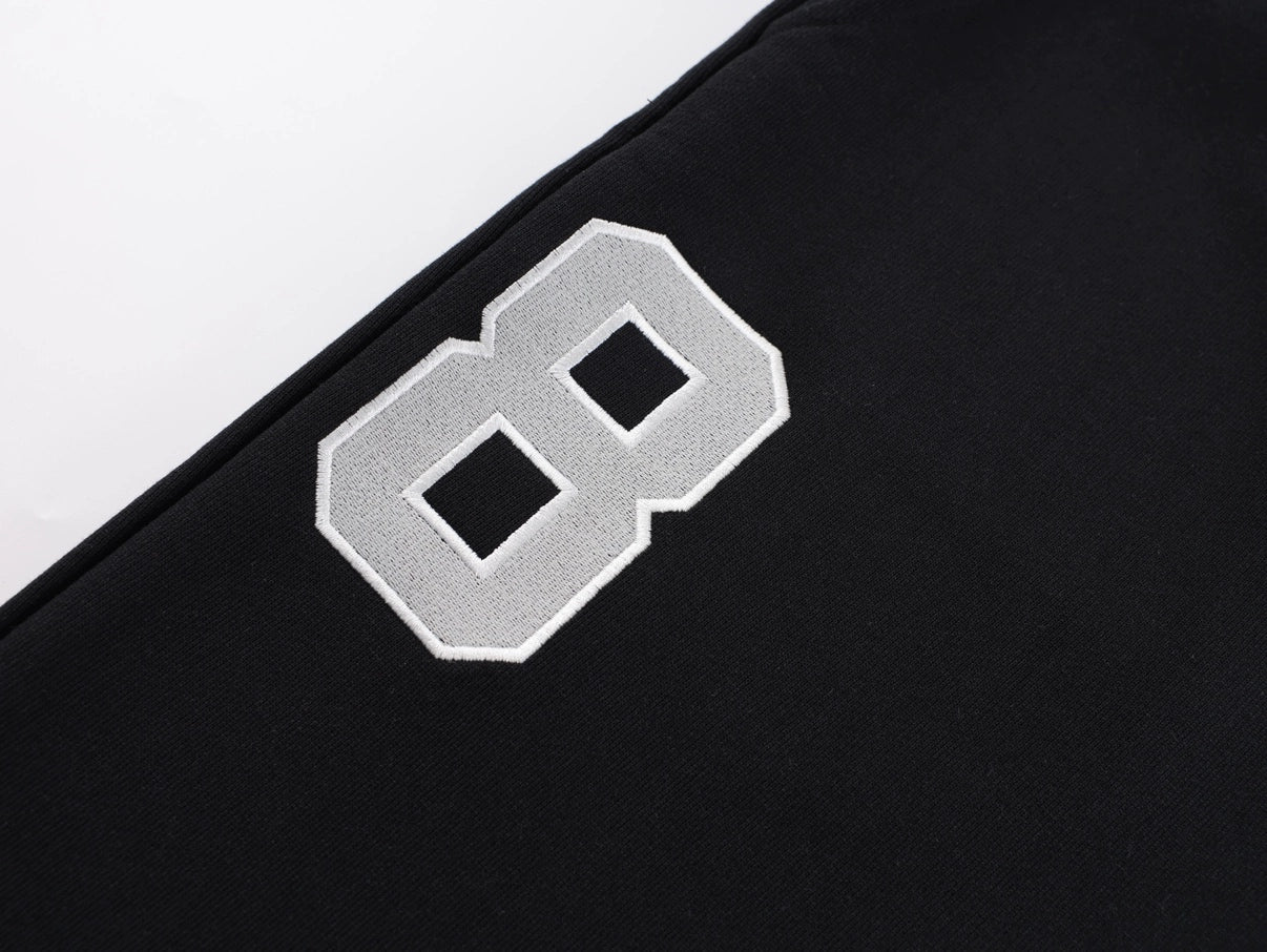 VOWPROGRESS Drawstring Splicing Wide-leg Embroidered Sweatpants