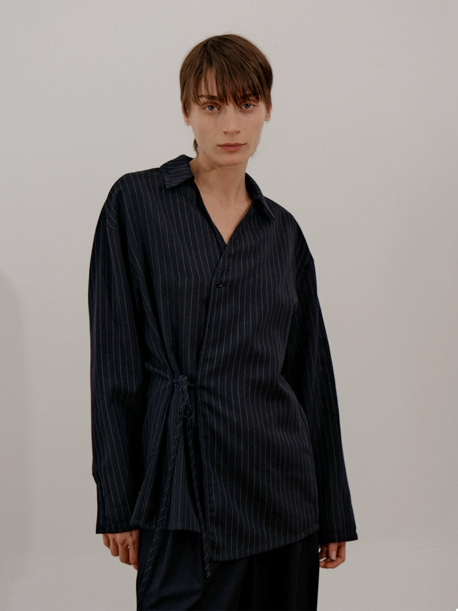COLN Lazy Strappy Striped Shirt