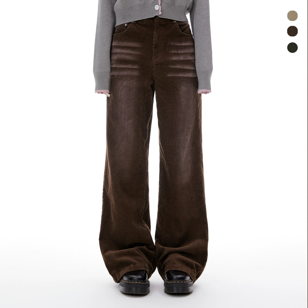 Imone Vintage Heavy Corduroy Loose Straight Casual Pants