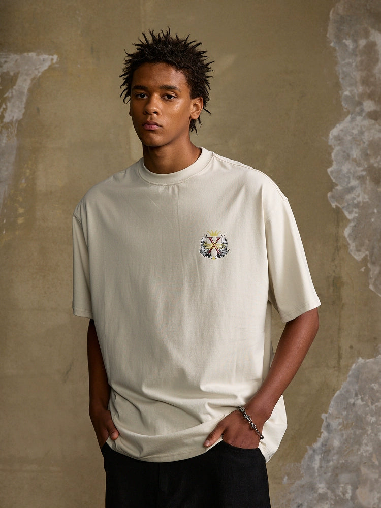 WildX Handwritten Vintage Letter Small Neckline Tee