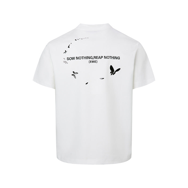 MADEEXTREME Cool Flat Texture Printed Letter Tee
