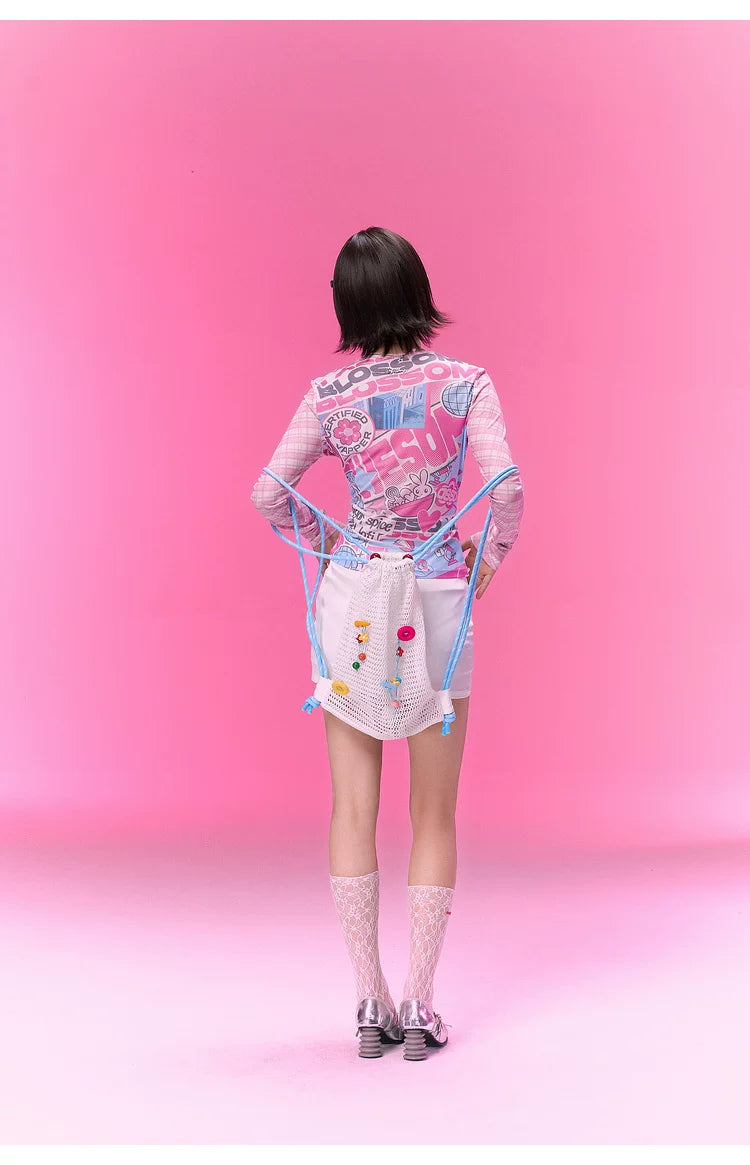 BJHG [Flying Girl Police Joint Name] Sweet and Cool Slim-fit Long Sleeve Blouse