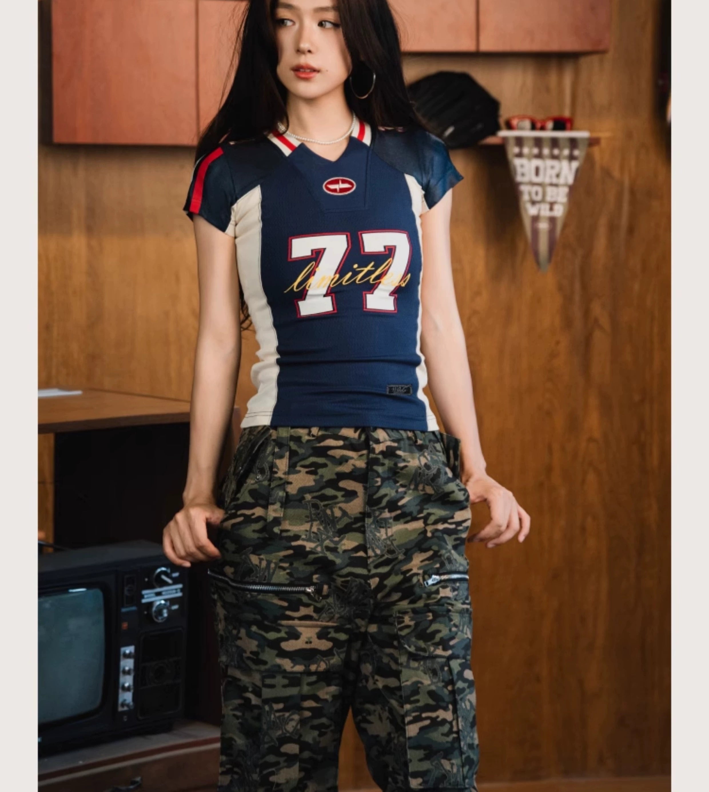 WildX Retro Sports Slim Jersey Tee