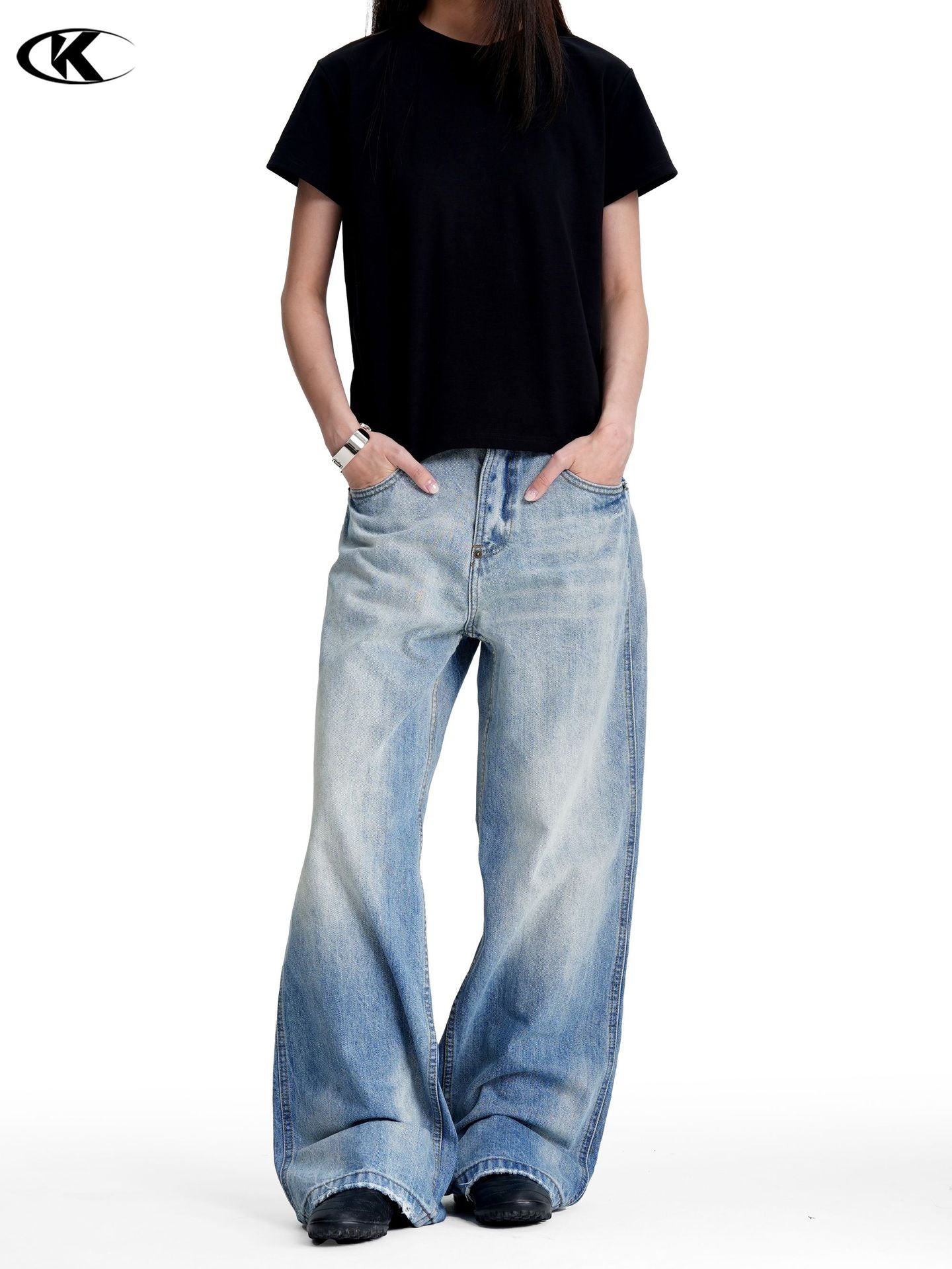 11KN Vintage Casual Straight Old Jeans