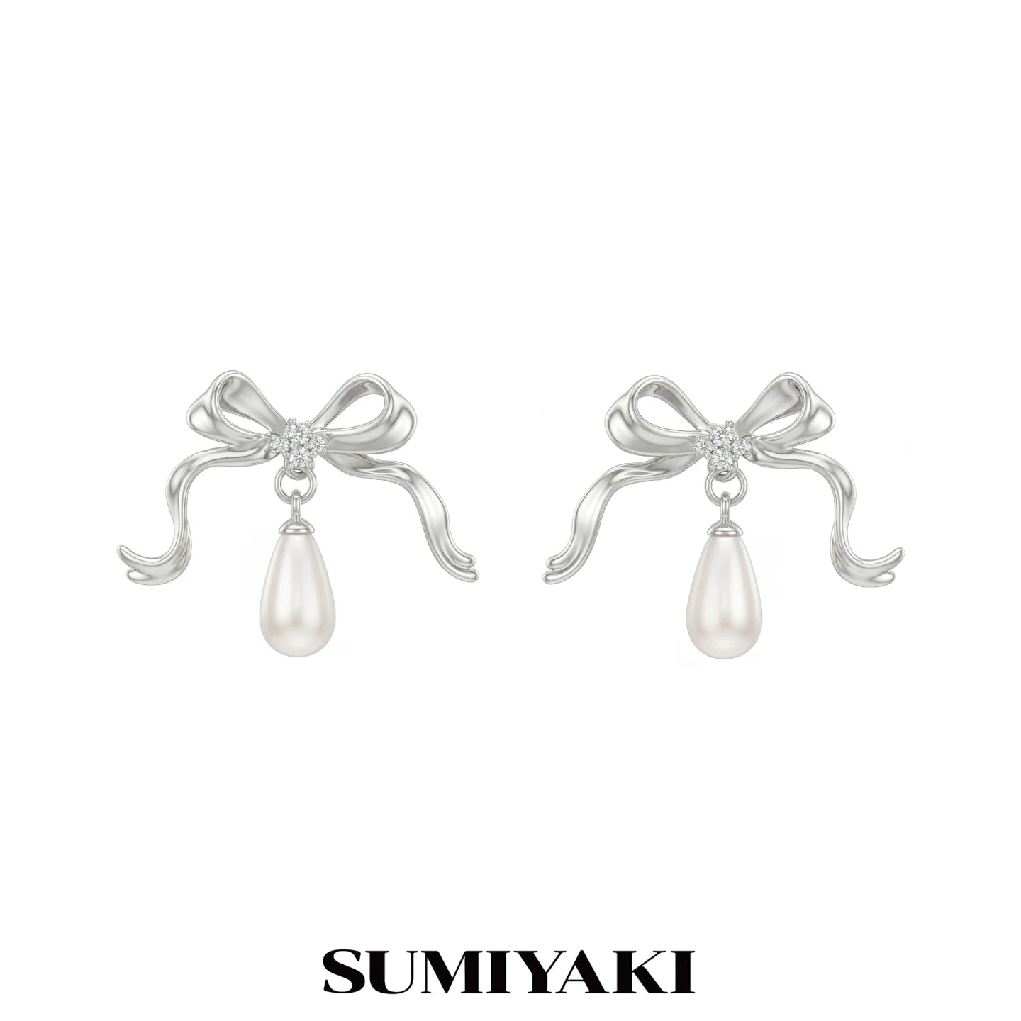 SUMIYAKI Exquisite Bow Pearl Earrings