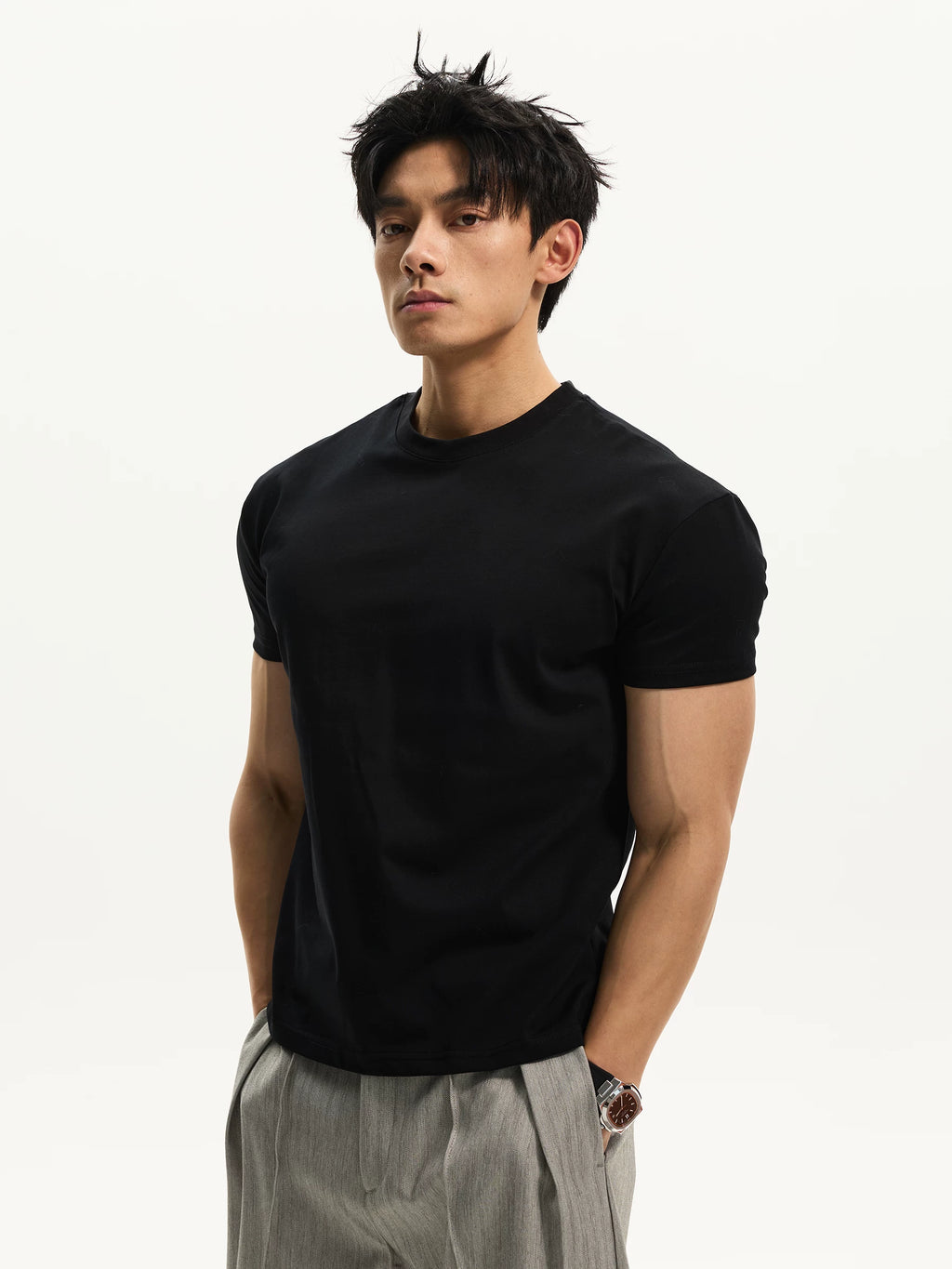 DAY NY Cool Minimalist Shoulder Casual Tee