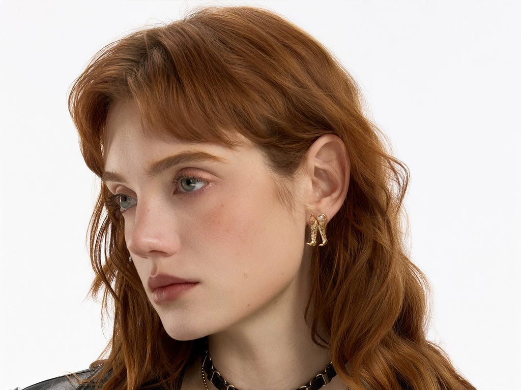 SUMIYAKI Vintage Butterfly Pearl Earrings