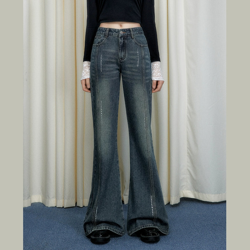 UNIFREE Hot Diamond Loose Wide Leg Jeans