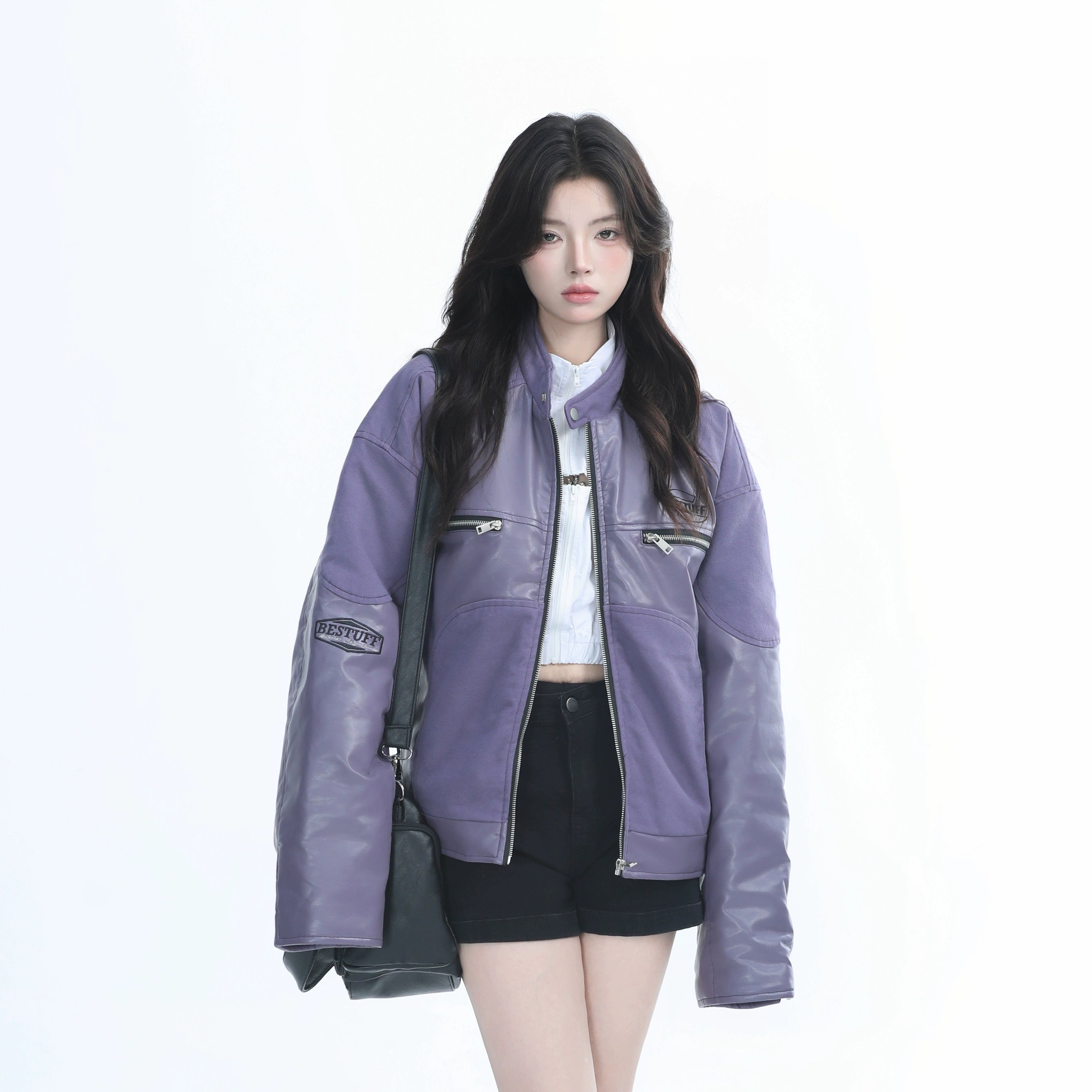 Zuocisankon Vintage Thickened Leather Jacket
