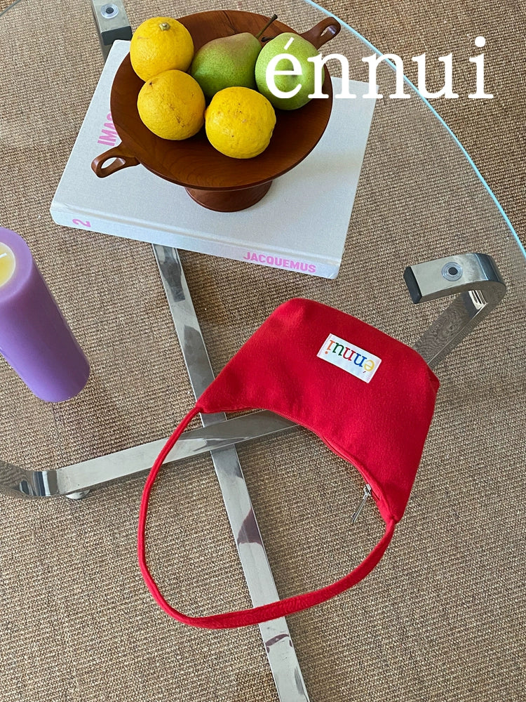 ENNUI Square Vintage Zipper Handheld Underarm Bag