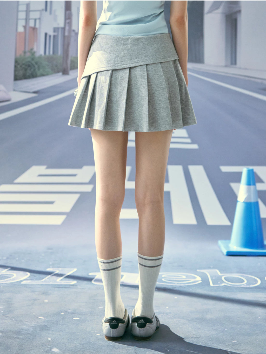 Ablueberry High Waist Pleated Slim Skirt