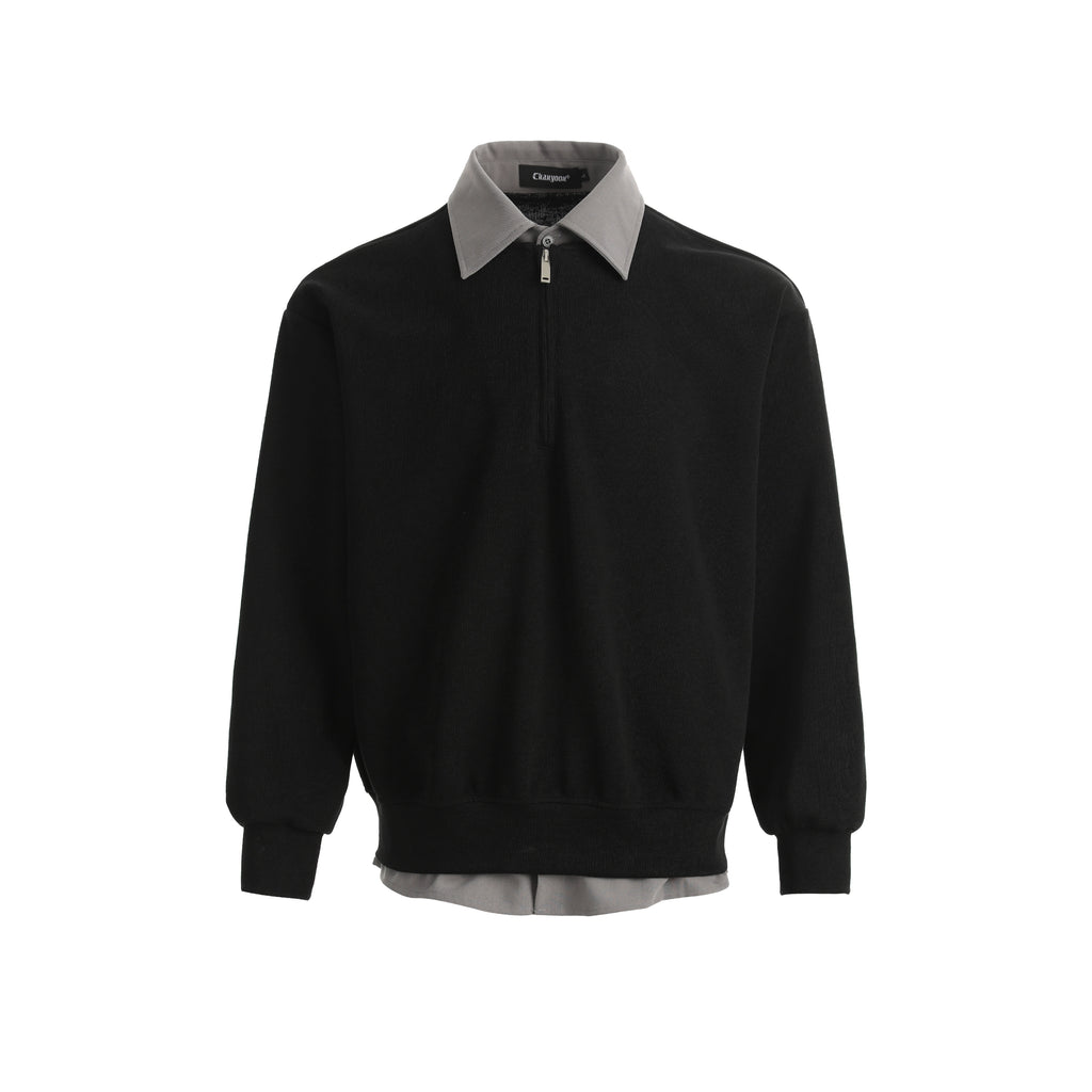 CHANYOOU Retro Fake Two-piece Spliced Sweater