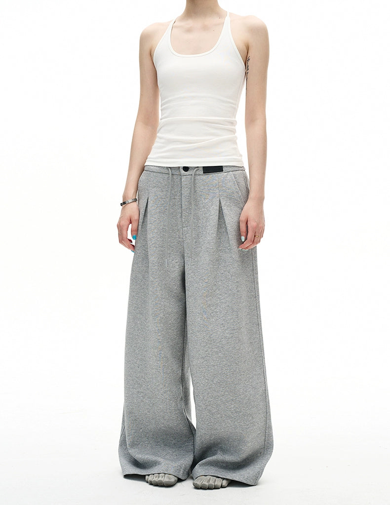 MADWITCH Vintage Drape Wide-leg Versatile Double-pleated Slacks