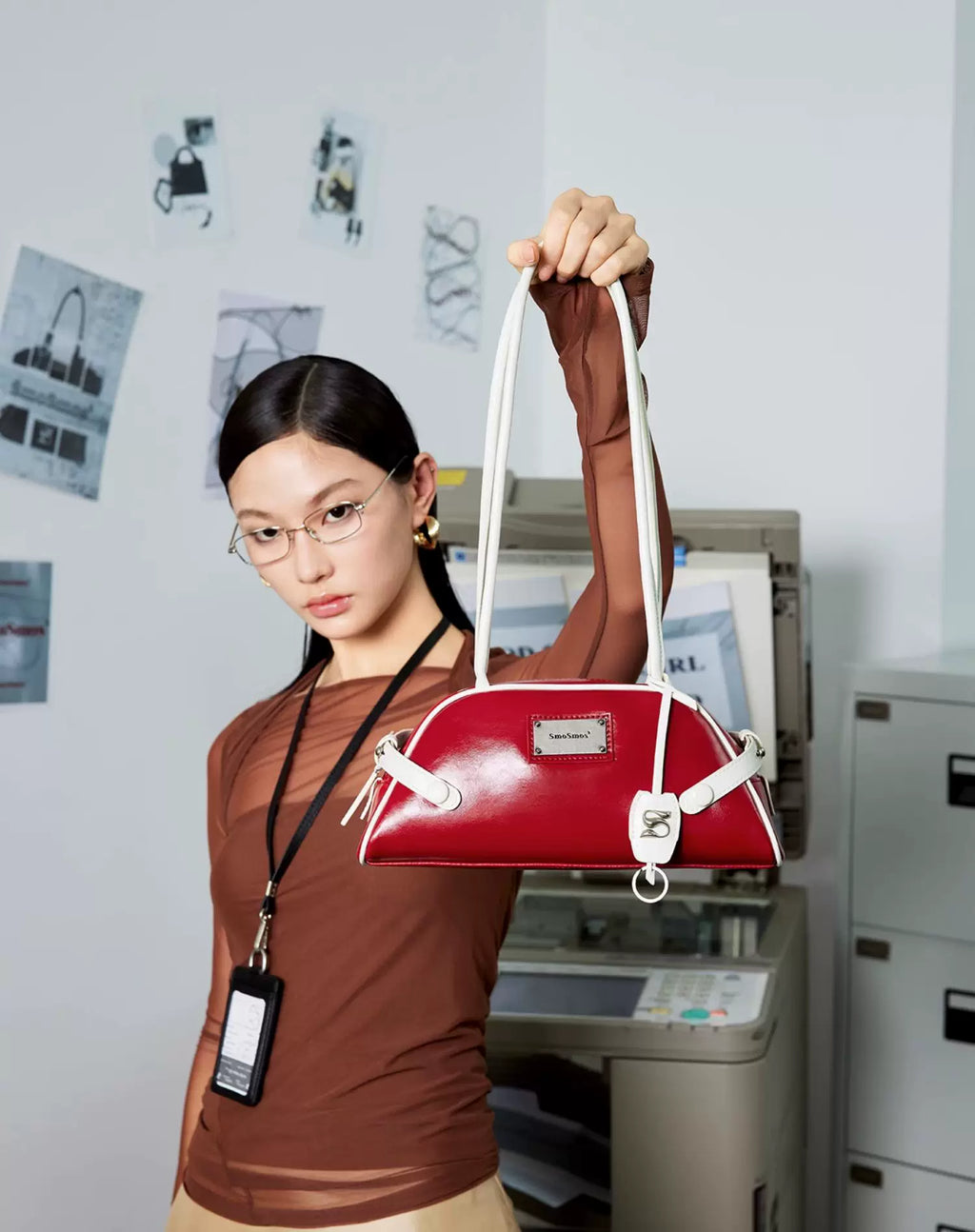 SmoSmos Original Cowhide Bag Bowling Underarm Bag
