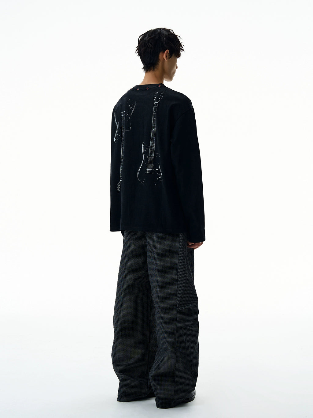 A PUEE Vintage Rivet Versatile Loose Long Sleeve