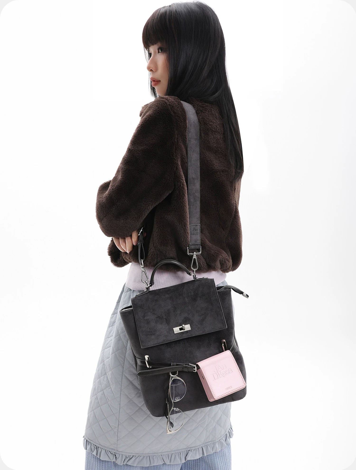 JANDRESS Vintage College Belt Decorative Contrast Backpack