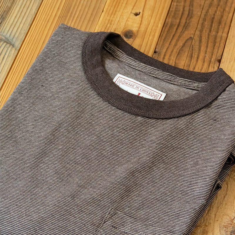 PrintAce Pinstriped Retro Crew Neck Casual Tee