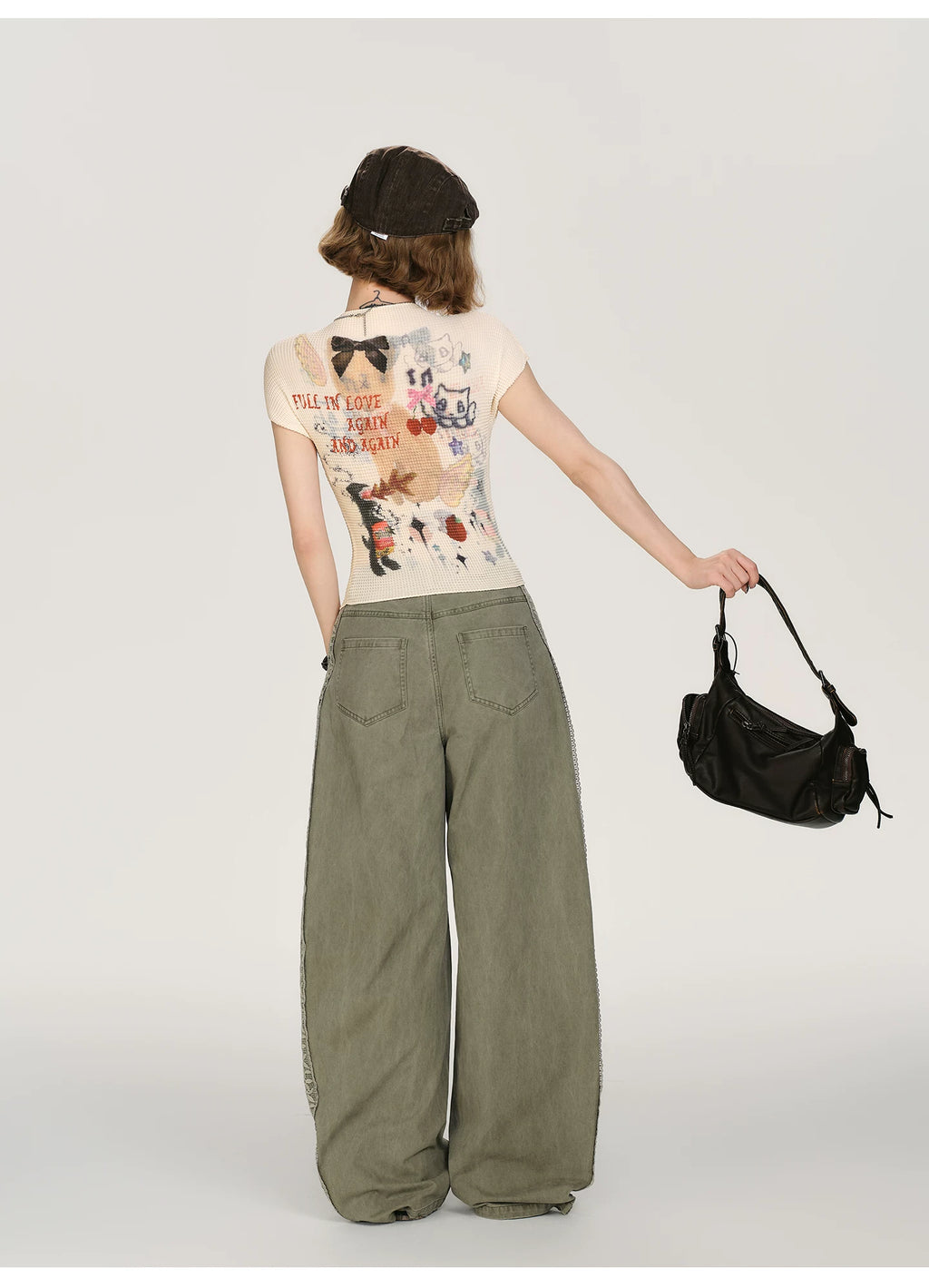 Girlyhalo Vintage Short Slim Fit Tee