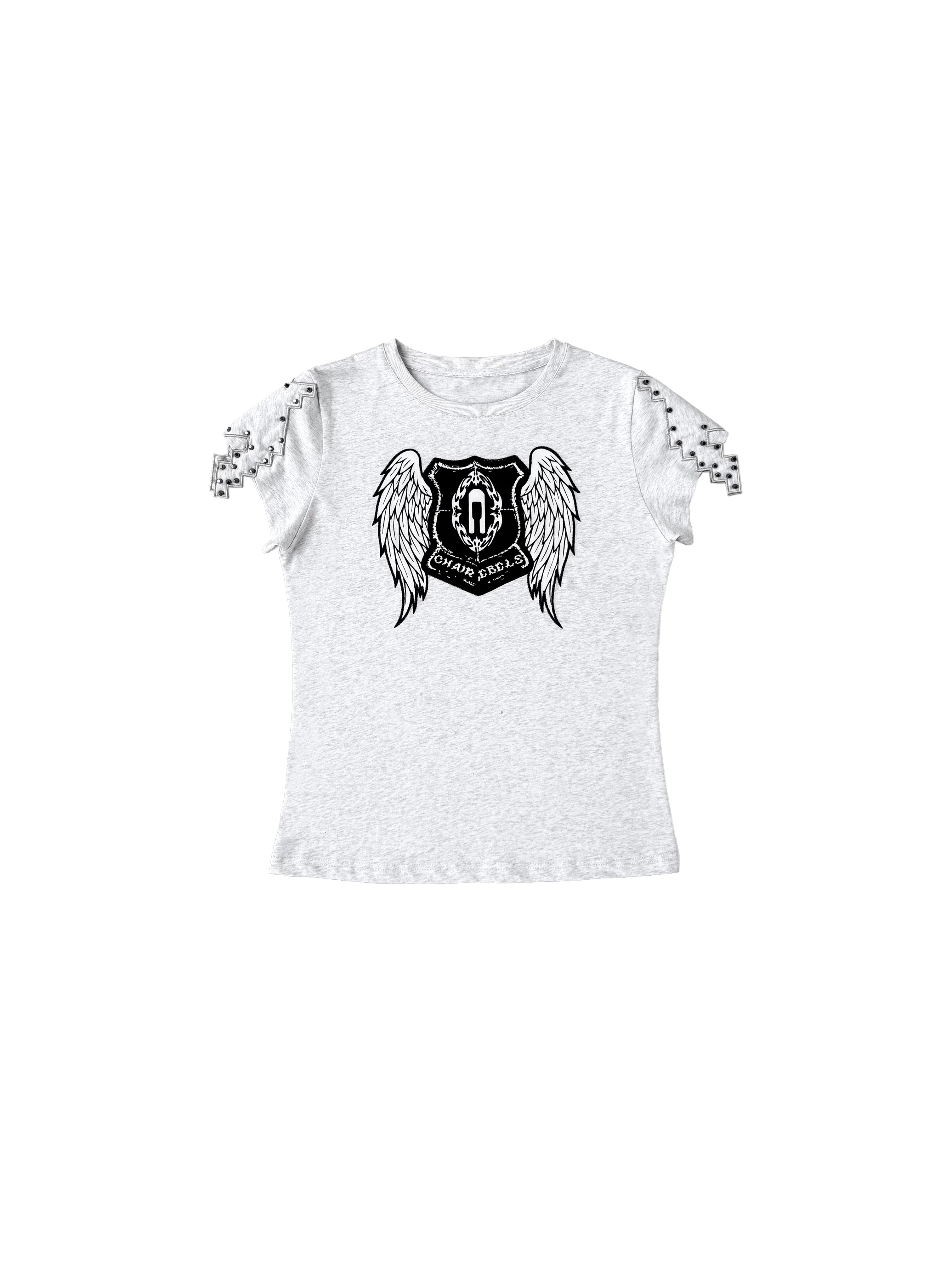 CHAI Wings Thousand Birds Grid Patch Nail Printed Tee