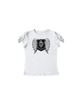 CHAI Wings Thousand Birds Grid Patch Nail Printed Tee