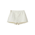 Cantonstory V-neck Slim-fit Knit Tee High-waisted Polka Dot Lace Midi Skirt Set