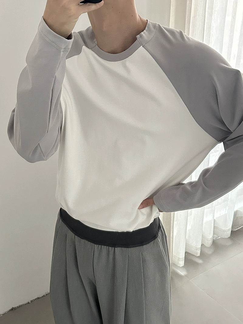 COLN Simple Contrasting Color Shoulder Sleeve Base